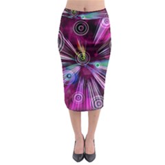 Fractal Circles Abstract Midi Pencil Skirt