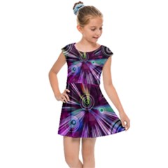 Fractal Circles Abstract Kids  Cap Sleeve Dress