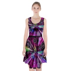 Fractal Circles Abstract Racerback Midi Dress