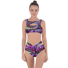 Fractal Circles Abstract Bandaged Up Bikini Set 