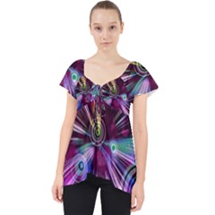 Fractal Circles Abstract Lace Front Dolly Top