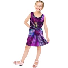 Fractal Circles Abstract Kids  Tunic Dress