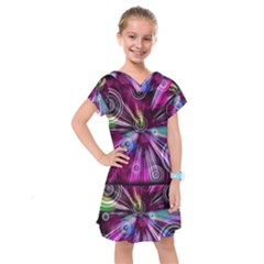 Fractal Circles Abstract Kids  Drop Waist Dress