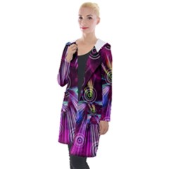 Fractal Circles Abstract Hooded Pocket Cardigan