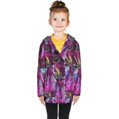 Fractal Circles Abstract Kids  Double Breasted Button Coat