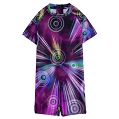 Fractal Circles Abstract Kids  Boyleg Half Suit Swimwear