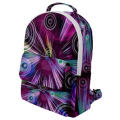 Fractal Circles Abstract Flap Pocket Backpack (small)