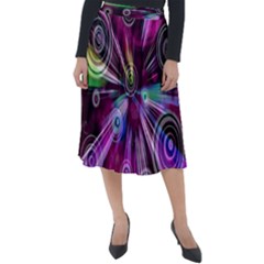 Fractal Circles Abstract Classic Velour Midi Skirt 