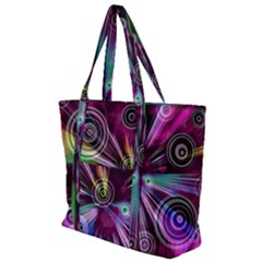 Fractal Circles Abstract Zip Up Canvas Bag by HermanTelo