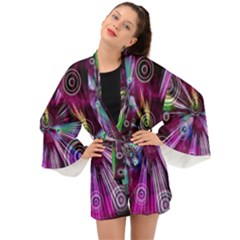 Fractal Circles Abstract Long Sleeve Kimono