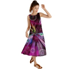 Fractal Circles Abstract Summer Maxi Dress