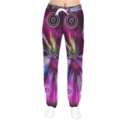 Fractal Circles Abstract Women Velvet Drawstring Pants