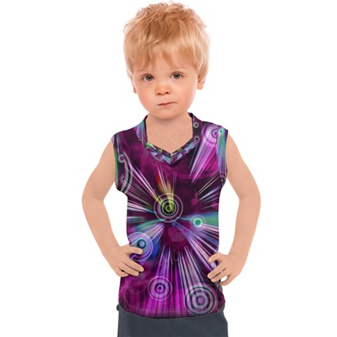 Fractal Circles Abstract Kids  Sport Tank Top by HermanTelo