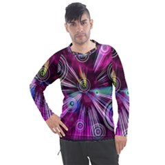 Fractal Circles Abstract Men s Pique Long Sleeve Tee