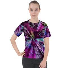 Fractal Circles Abstract Women s Sport Raglan Tee