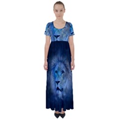 Astrology Zodiac Lion High Waist Short Sleeve Maxi Dress