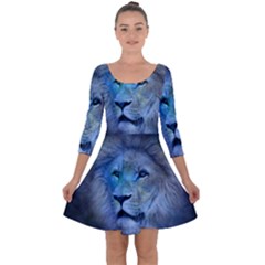 Astrology Zodiac Lion Quarter Sleeve Skater Dress