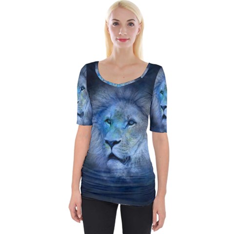 Astrology Zodiac Lion Wide Neckline Tee by Mariart