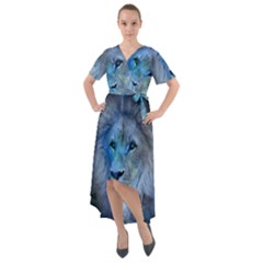 Astrology Zodiac Lion Front Wrap High Low Dress