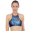 Astrology Zodiac Lion Racer Front Bikini Top View1