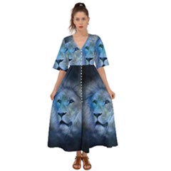 Astrology Zodiac Lion Kimono Sleeve Boho Dress