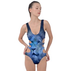 Astrology Zodiac Lion Side Cut Out Swimsuit