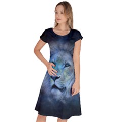 Astrology Zodiac Lion Classic Short Sleeve Dress