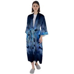 Astrology Zodiac Lion Maxi Satin Kimono