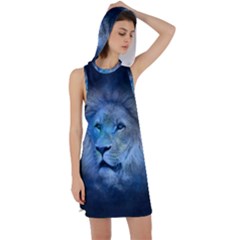 Astrology Zodiac Lion Racer Back Hoodie Dress