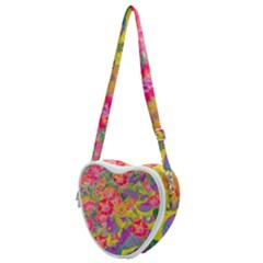 Red Liana Flower Heart Shoulder Bag by DinkovaArt