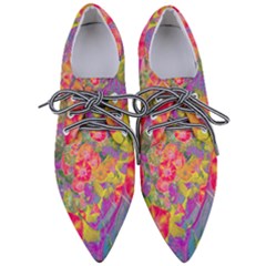 Red Liana Flower Pointed Oxford Shoes by DinkovaArt