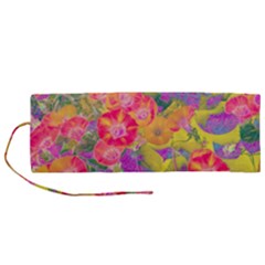 Red Liana Flower Roll Up Canvas Pencil Holder (m) by DinkovaArt