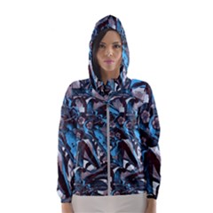 Marginata Flowers  Women s Hooded Windbreaker by DinkovaArt