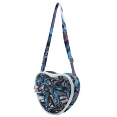 Marginata Flowers  Heart Shoulder Bag by DinkovaArt