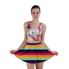 Contrast Rainbow Stripes Mini Skirt by tmsartbazaar