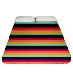 Contrast Rainbow Stripes Fitted Sheet (king Size)