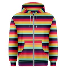 Contrast Rainbow Stripes Men s Zipper Hoodie by tmsartbazaar