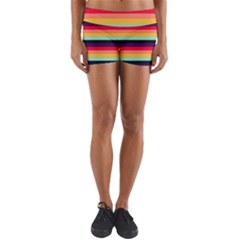 Contrast Rainbow Stripes Yoga Shorts by tmsartbazaar