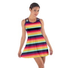 Contrast Rainbow Stripes Cotton Racerback Dress by tmsartbazaar