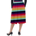 Contrast Rainbow Stripes Classic Velour Midi Skirt  View2