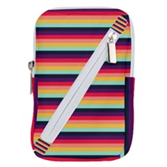 Contrast Rainbow Stripes Belt Pouch Bag (small) by tmsartbazaar