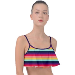 Contrast Rainbow Stripes Frill Bikini Top by tmsartbazaar