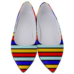 Red And Blue Contrast Yellow Stripes Women s Low Heels by tmsartbazaar