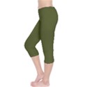 Army Green Solid Color Capri Leggings  View3