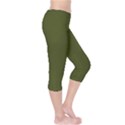 Army Green Solid Color Capri Leggings  View4