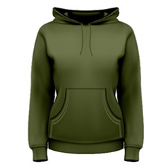 Army Green Solid Color Women s Pullover Hoodie by SpinnyChairDesigns