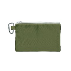 Army Green Solid Color Canvas Cosmetic Bag (small) by SpinnyChairDesigns