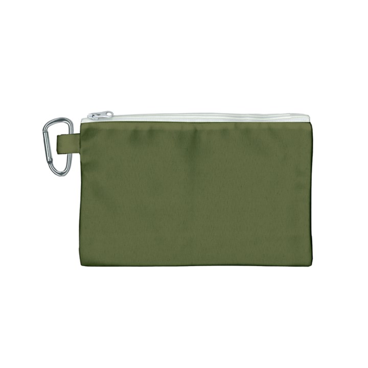 Army Green Solid Color Canvas Cosmetic Bag (Small)