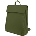 Army Green Solid Color Flap Top Backpack View1