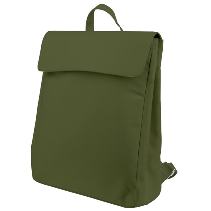 Army Green Solid Color Flap Top Backpack